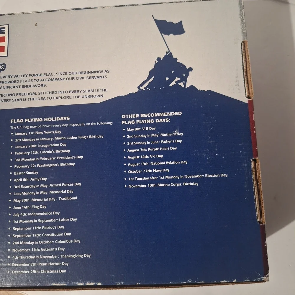 Valley Forge Commercial Grade 5x8  United States Of America Nylon Flag Preowned